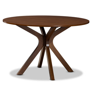 Baxton Studio Baxton Studio Liese 7-Piece Dining Set - Modern Walnut Brown Wood Table & Chairs for Stylish Dining Liese-Walnut-7PC Dining Set