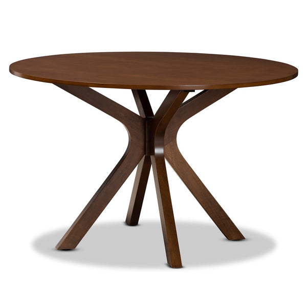 Baxton Studio Baxton Studio Liese 7-Piece Dining Set - Modern Walnut Brown Wood Table & Chairs for Stylish Dining Liese-Walnut-7PC Dining Set