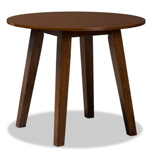 Baxton Studio Baxton Studio Mina 5-Piece Dining Set - Modern Walnut Brown Wood with Stylish Geometric Chairs Mina-Walnut-5PC Dining Set