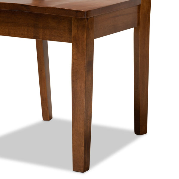 Baxton Studio Baxton Studio Salida 5-Piece Dining Set - Modern Walnut Brown Table & Chic Geometric Chairs for Comfort Salida-Walnut-5PC Dining Set