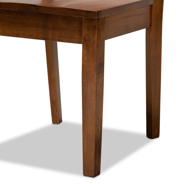 Baxton Studio Baxton Studio Wanda 5-Piece Dining Set - Modern Walnut Brown Round Table & Scoop Chairs for Small Spaces Wanda-Walnut-5PC Dining Set