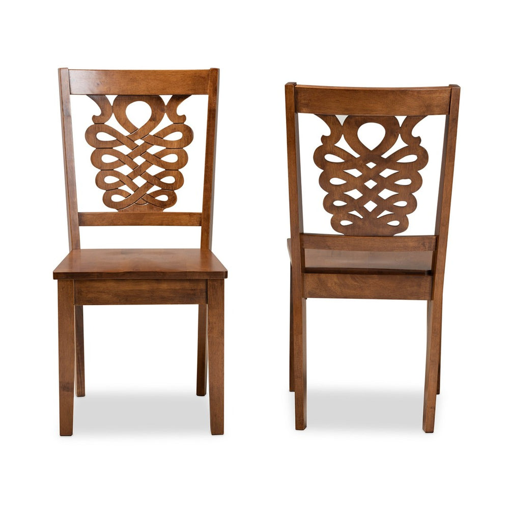 Baxton Studio Baxton Studio Gervais Modern Walnut Brown Dining Chairs Set - Stylish Comfort & Unique Design! RH339C-Walnut Wood Scoop Seat-DC-2PK