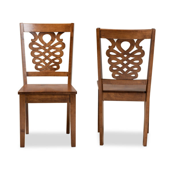 Baxton Studio Baxton Studio Gervais Modern Walnut Brown Dining Chairs Set - Stylish Comfort & Unique Design! RH339C-Walnut Wood Scoop Seat-DC-2PK