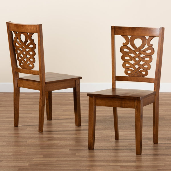 Baxton Studio Baxton Studio Gervais Modern Walnut Brown Dining Chairs Set - Stylish Comfort & Unique Design! RH339C-Walnut Wood Scoop Seat-DC-2PK