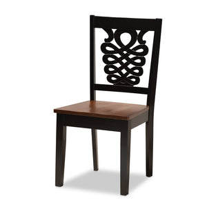 Baxton Studio Baxton Studio Valda 5-Piece Dining Set - Modern Two-Tone Wood Table & Chairs for Stylish Dining Valda-Dark Brown/Walnut-5PC Dining Set
