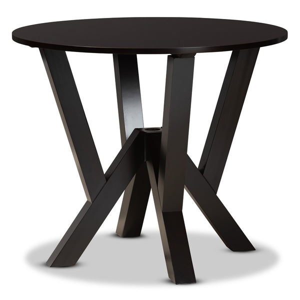 Baxton Studio Baxton Studio Valda 5-Piece Dining Set - Modern Two-Tone Wood Table & Chairs for Stylish Dining Valda-Dark Brown/Walnut-5PC Dining Set