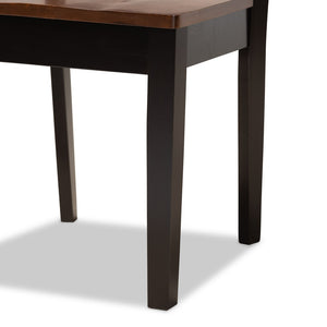 Baxton Studio Baxton Studio Gervais Modern 2-Piece Dining Chair Set - Two-Tone Dark Walnut & Brown Design RH339C-Dark Brown/Walnut Wood Scoop Seat-DC-2PK