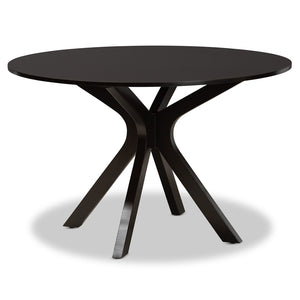 Baxton Studio Baxton Studio Miela 7-Piece Modern Dining Set - Dark Brown Wood Table & Ergonomic Chairs for Style Miela-Dark Brown-7PC Dining Set