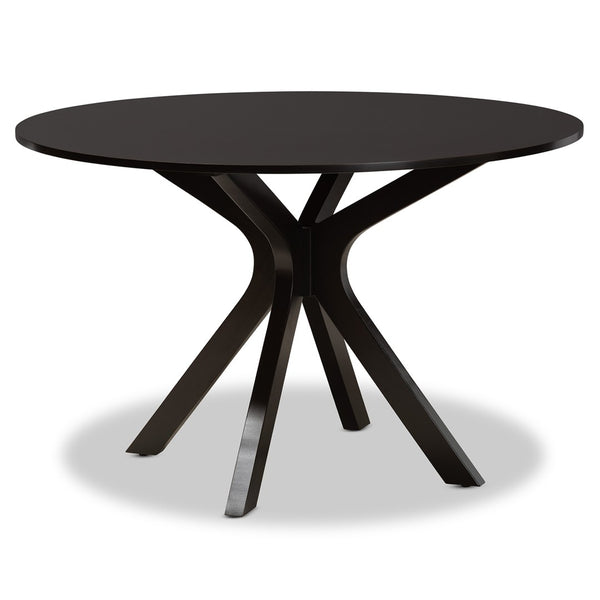 Baxton Studio Baxton Studio Miela 7-Piece Modern Dining Set - Dark Brown Wood Table & Ergonomic Chairs for Style Miela-Dark Brown-7PC Dining Set
