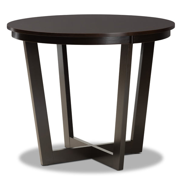 Baxton Studio Baxton Studio Brava 5-Piece Modern Dining Set with Sculpted Chairs and Dark Brown Wood Finish Brava-Dark Brown-5PC Dining Set