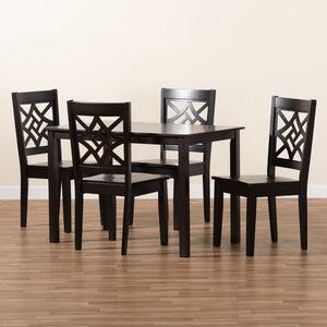 Baxton Studio Baxton Studio Modern 7-Piece Dining Set with Dark Brown Finish for Stylish and Comfortable Meals Nicolette Dark 5-Piece RH340C-Dark Brown-5PC Dining Set