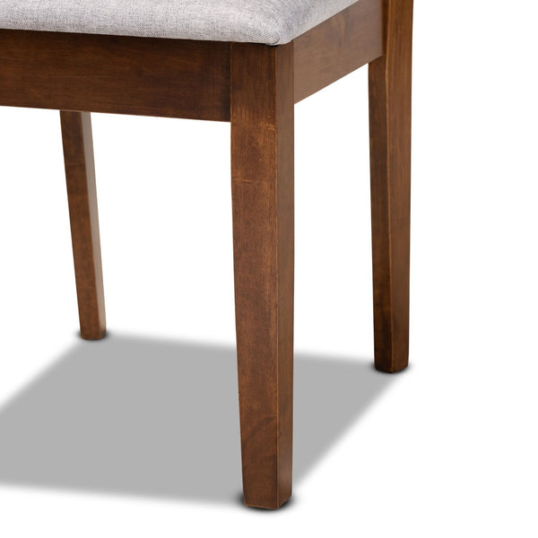 Baxton Studio Baxton Studio Nicolette Modern Grey Upholstered Dining Chairs Set with Walnut Finish for Comfort RH340C-Grey/Walnut-DC-2PK