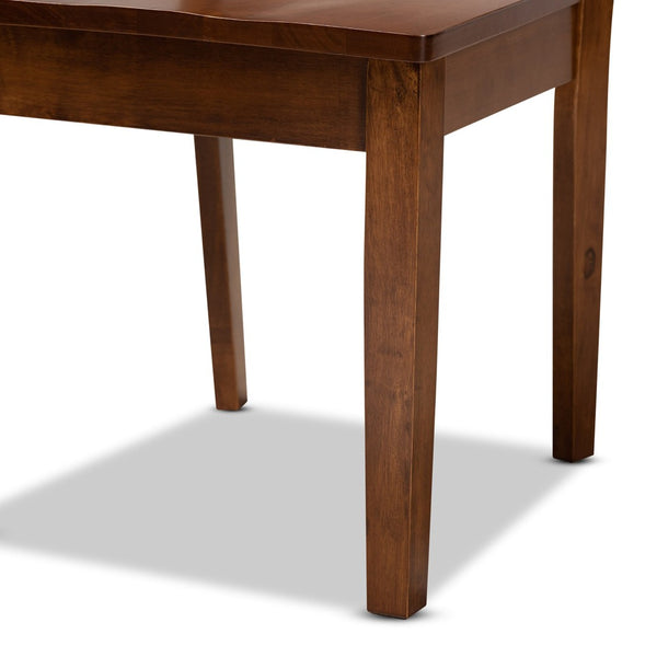 Baxton Studio Baxton Studio Modern 5-Piece Dining Set with Circular Table and Geometric Cut-Out Chairs for Comfort Miela Walnut 5-Piece Miela-Walnut-5PC Dining Set