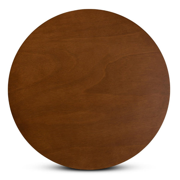 Baxton Studio Baxton Studio Rava 5-Piece Walnut Brown Dining Set - Modern Circular Table & Scoop Chairs for Comfort Rava-Walnut-5PC Dining Set