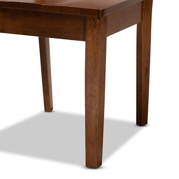 Baxton Studio Baxton Studio Nicolette Modern 2-Piece Dining Chair Set with Geometric Cut-Out Back for Comfort Walnut RH340C-Walnut Wood Scoop Seat-DC-2PK