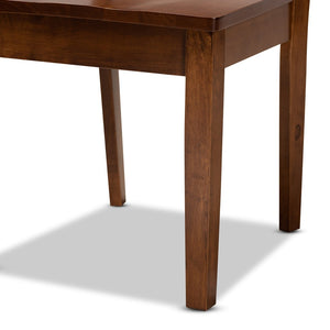 Baxton Studio Baxton Studio Nicolette Modern Walnut Brown 5-Piece Dining Set with Stylish Scoop Seats & Table RH340C-Walnut-5PC Dining Set