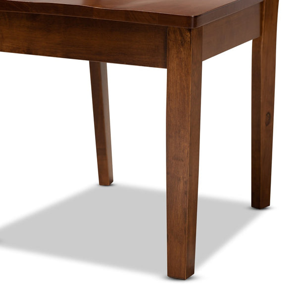 Baxton Studio Baxton Studio Nicolette Modern Walnut Brown 5-Piece Dining Set with Stylish Scoop Seats & Table RH340C-Walnut-5PC Dining Set