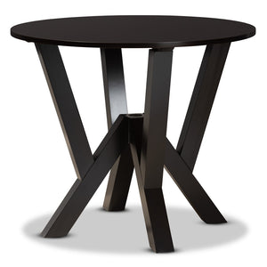 Baxton Studio Baxton Studio Kaila Elegant 5-Piece Two-Tone Dining Set with Sculptural Chairs for Modern Spaces Kaila-Dark Brown/Walnut-5PC Dining Set