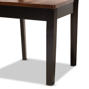 Baxton Studio Baxton Studio Kaila Elegant 5-Piece Two-Tone Dining Set with Sculptural Chairs for Modern Spaces Kaila-Dark Brown/Walnut-5PC Dining Set