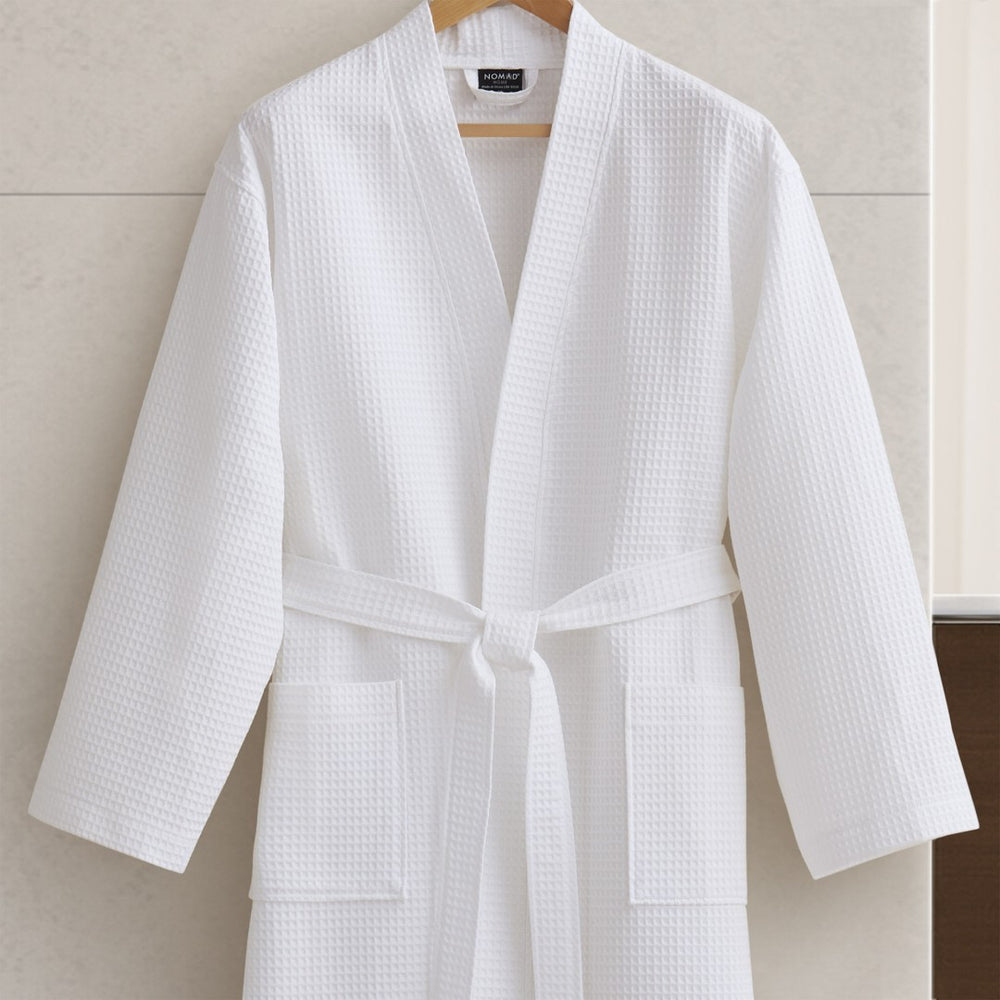 English Elm One Size Cotton Terry Kimono Bath Robe with Anti-microbial Treatment for Spa Comfort B035P440224