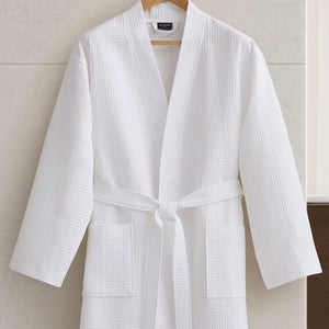 English Elm One Size Cotton Terry Kimono Bath Robe with Anti-microbial Treatment for Spa Comfort B035P440224