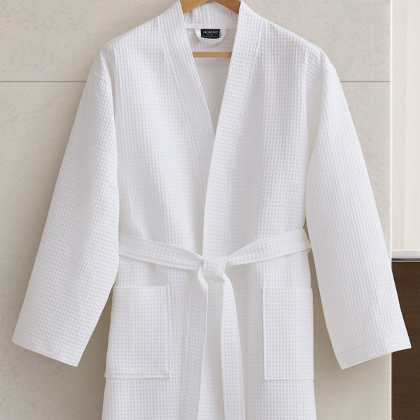 English Elm One Size Cotton Terry Kimono Bath Robe with Anti-microbial Treatment for Spa Comfort B035P440224