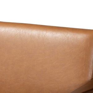 Baxton Studio Baxton Studio Bianca Mid-Century Loveseat in Walnut Brown & Tan Faux Leather - Stylish Comfort! Bianca-Tan/Walnut Brown-LS