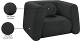 Abbington Black Boucle Fabric Chair 113Black-C Meridian Furniture