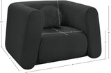 Abbington Black Boucle Fabric Chair 113Black-C Meridian Furniture