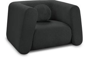 Abbington Black Boucle Fabric Chair 113Black-C Meridian Furniture