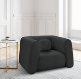 Abbington Black Boucle Fabric Chair 113Black-C Meridian Furniture