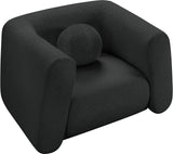 Abbington Black Boucle Fabric Chair 113Black-C Meridian Furniture