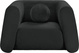 Abbington Black Boucle Fabric Chair 113Black-C Meridian Furniture