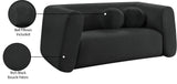 Abbington Black Boucle Fabric Loveseat 113Black-L Meridian Furniture