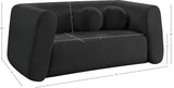 Abbington Black Boucle Fabric Loveseat 113Black-L Meridian Furniture