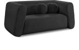 Abbington Black Boucle Fabric Loveseat 113Black-L Meridian Furniture