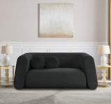 Abbington Black Boucle Fabric Loveseat 113Black-L Meridian Furniture