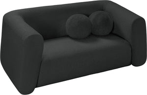 Abbington Black Boucle Fabric Loveseat 113Black-L Meridian Furniture