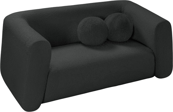 Abbington Black Boucle Fabric Loveseat 113Black-L Meridian Furniture