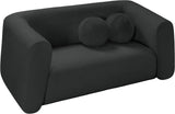 Abbington Black Boucle Fabric Loveseat 113Black-L Meridian Furniture