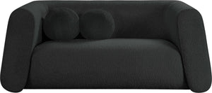 Abbington Black Boucle Fabric Loveseat 113Black-L Meridian Furniture
