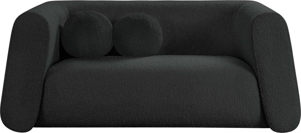 Abbington Black Boucle Fabric Loveseat 113Black-L Meridian Furniture