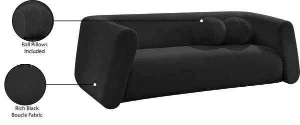 Abbington Black Boucle Fabric Sofa 113Black-S Meridian Furniture