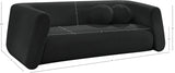 Abbington Black Boucle Fabric Sofa 113Black-S Meridian Furniture