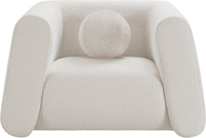 Abbington Cream Boucle Fabric Chair 113Cream-C Meridian Furniture