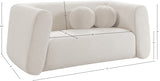 Abbington Cream Boucle Fabric Loveseat 113Cream-L Meridian Furniture