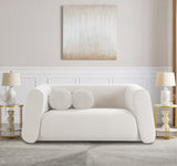 Abbington Cream Boucle Fabric Loveseat 113Cream-L Meridian Furniture