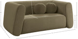Abbington Olive Boucle Fabric Loveseat 113Olive-L Meridian Furniture