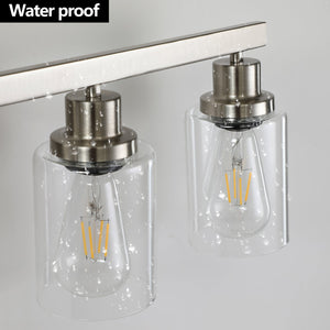 English Elm 10 Light Bathroom Vanity Fixture 65.4in Matte Metal 10-Light Wall Sconce with Clear Glass Shades for Mirror Chrome W2312P374799