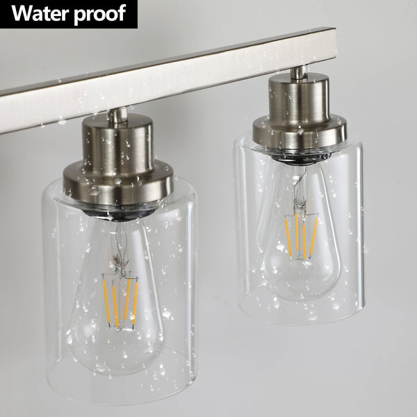 English Elm 10 Light Bathroom Vanity Fixture 65.4in Matte Metal 10-Light Wall Sconce with Clear Glass Shades for Mirror Chrome W2312P374799